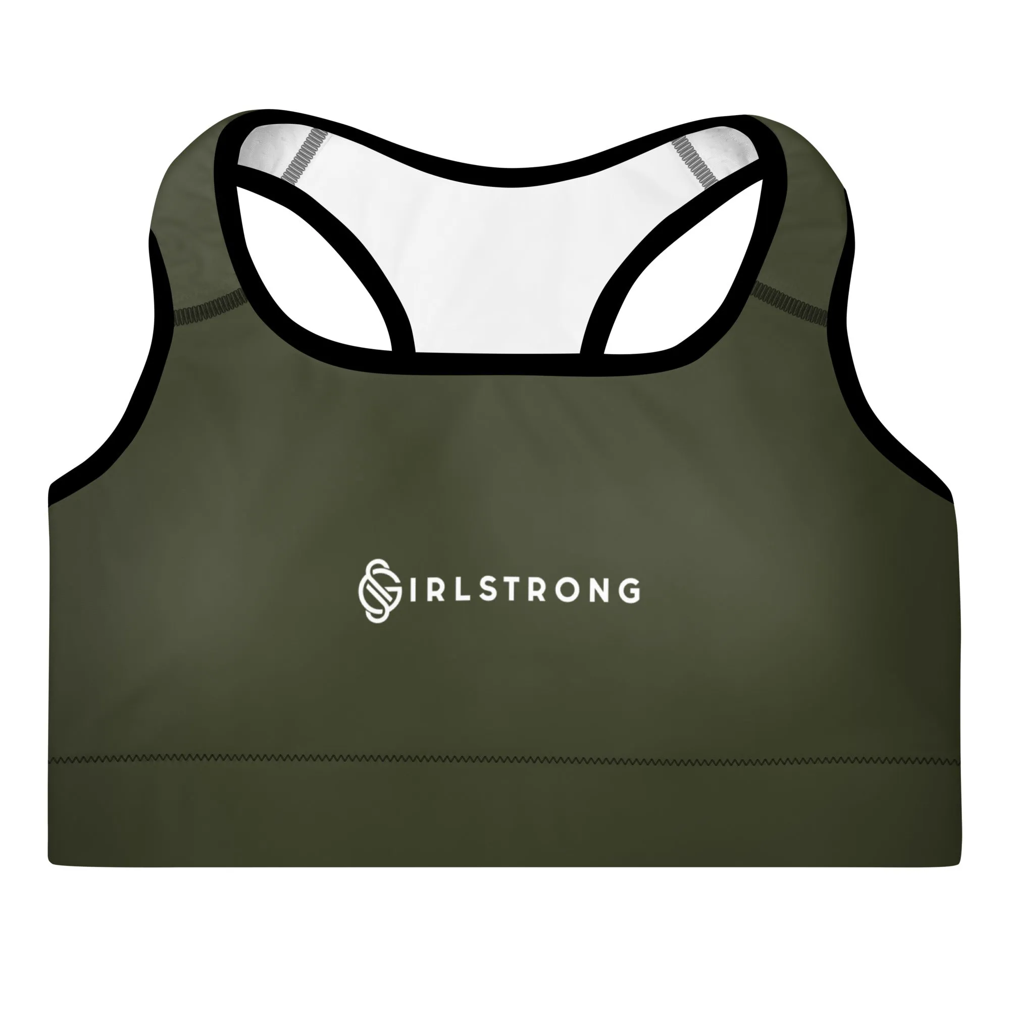 ELEVATED ESSENTIALS, GS LOGO THE PERFECT PADDED SPORTS BRA OLIVE
