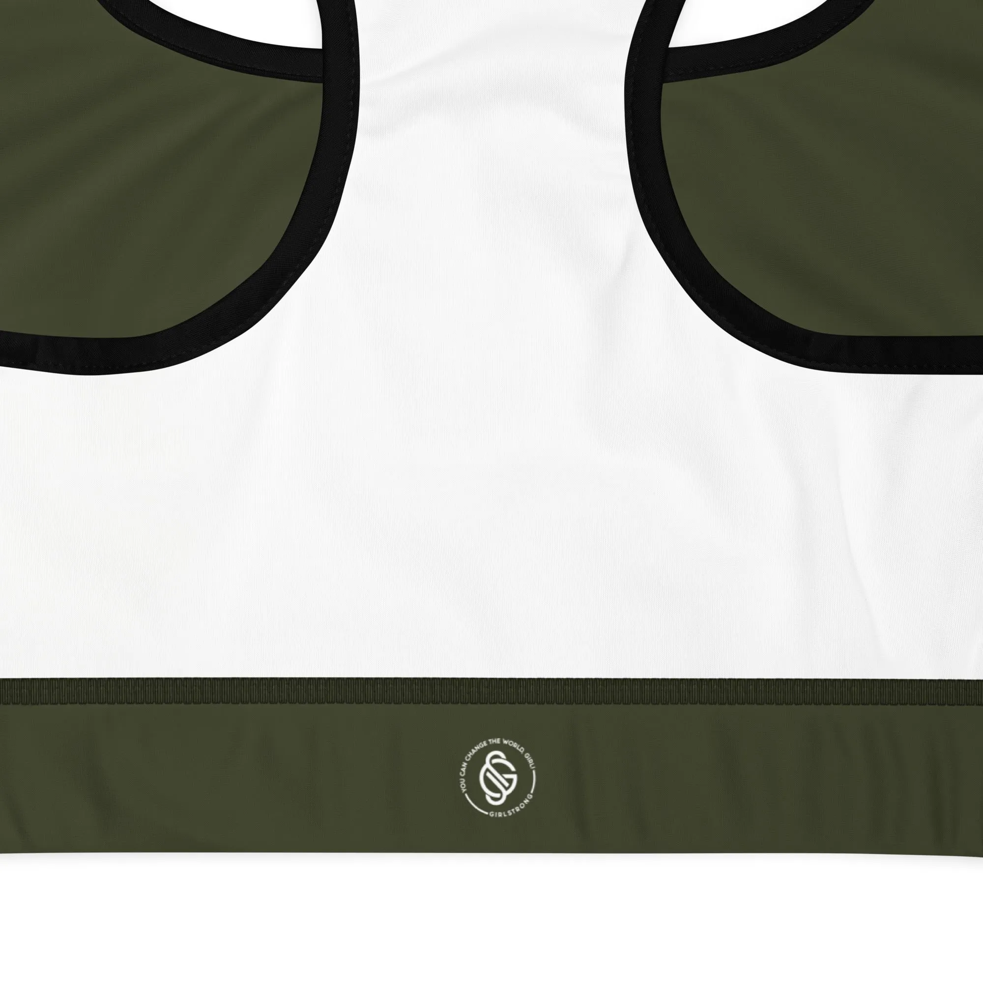 ELEVATED ESSENTIALS, GS LOGO THE PERFECT PADDED SPORTS BRA OLIVE