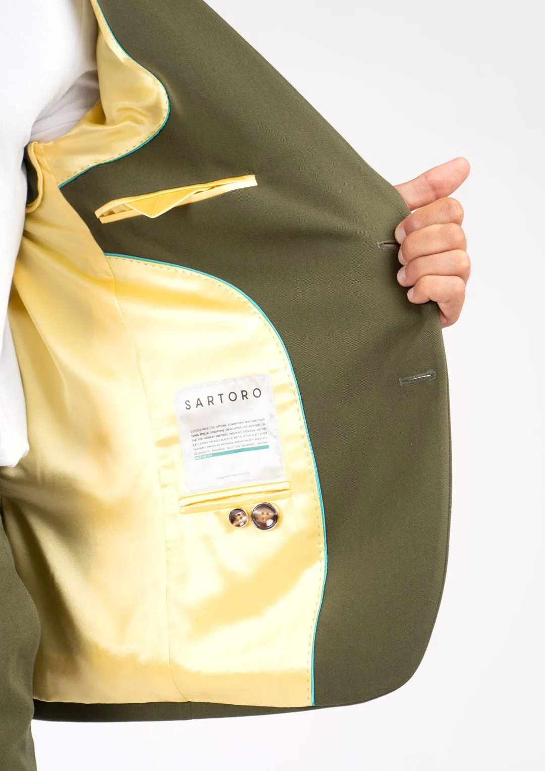 Ellis Olive Cotton Suit