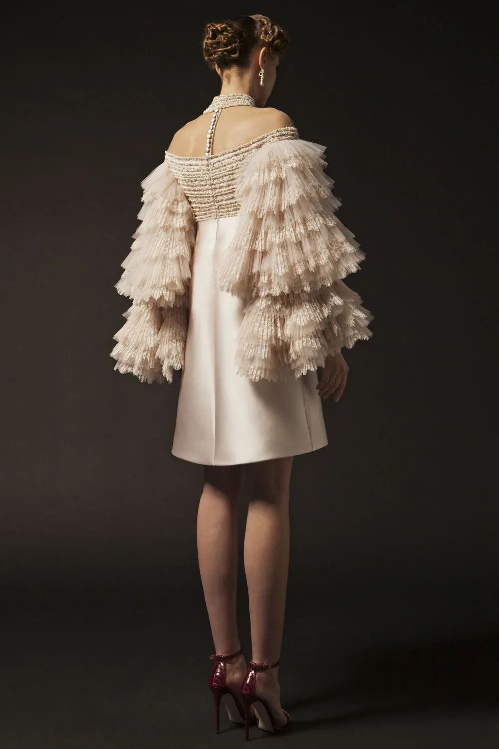 Embroidered Couture Scuba Dress