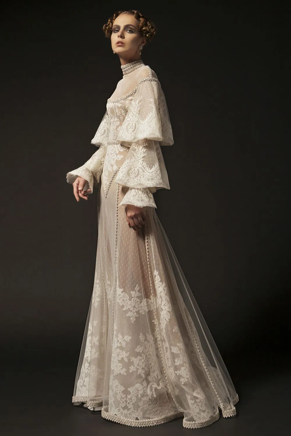 Embroidered White Opal Couture Gown