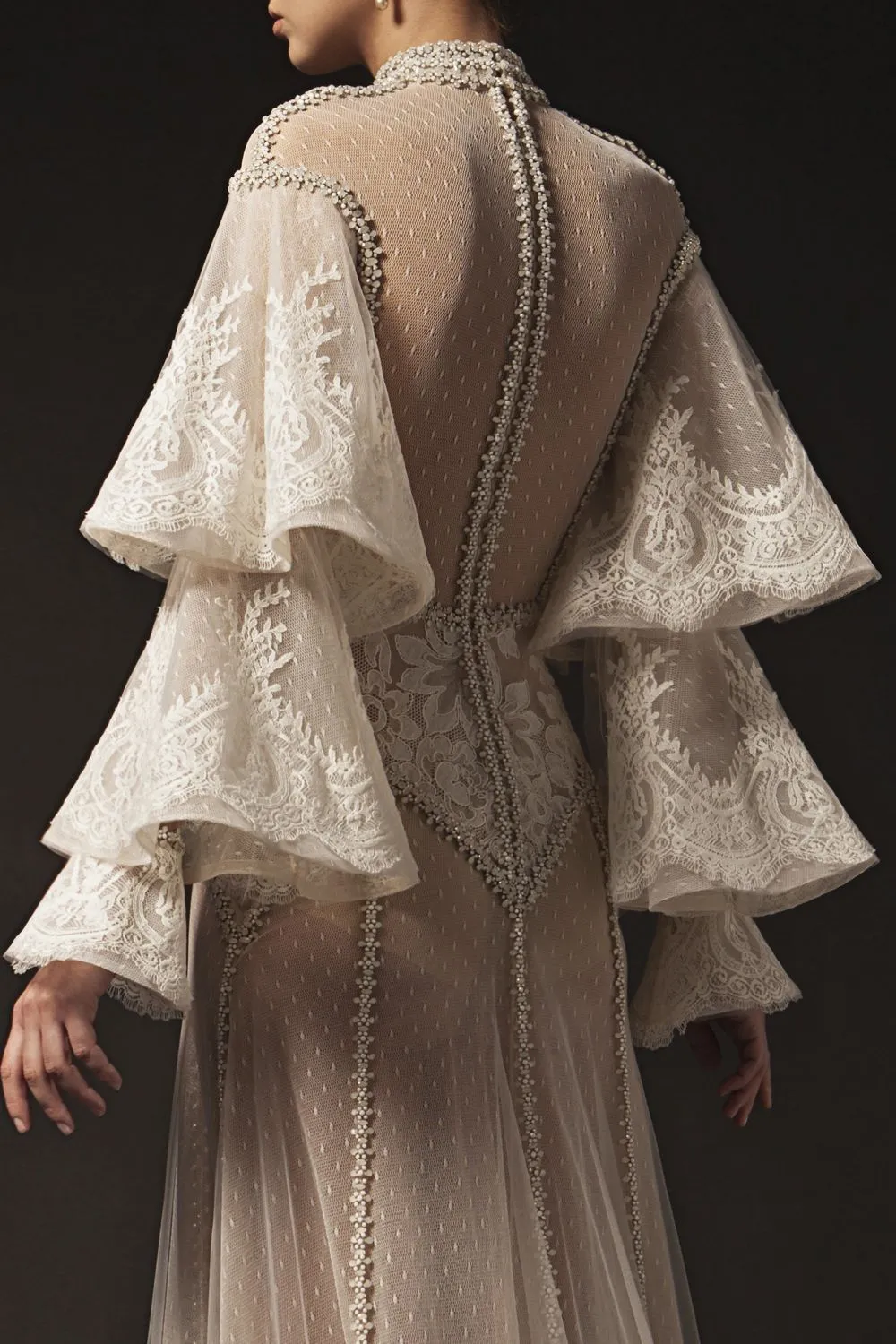 Embroidered White Opal Couture Gown