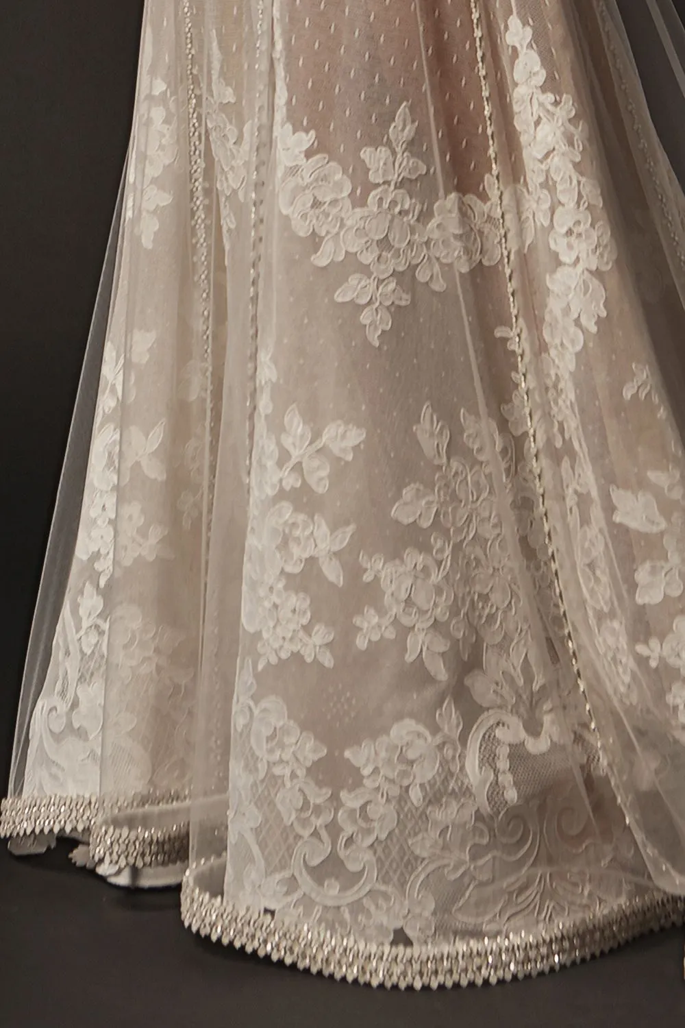 Embroidered White Opal Couture Gown