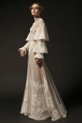 Embroidered White Opal Couture Gown