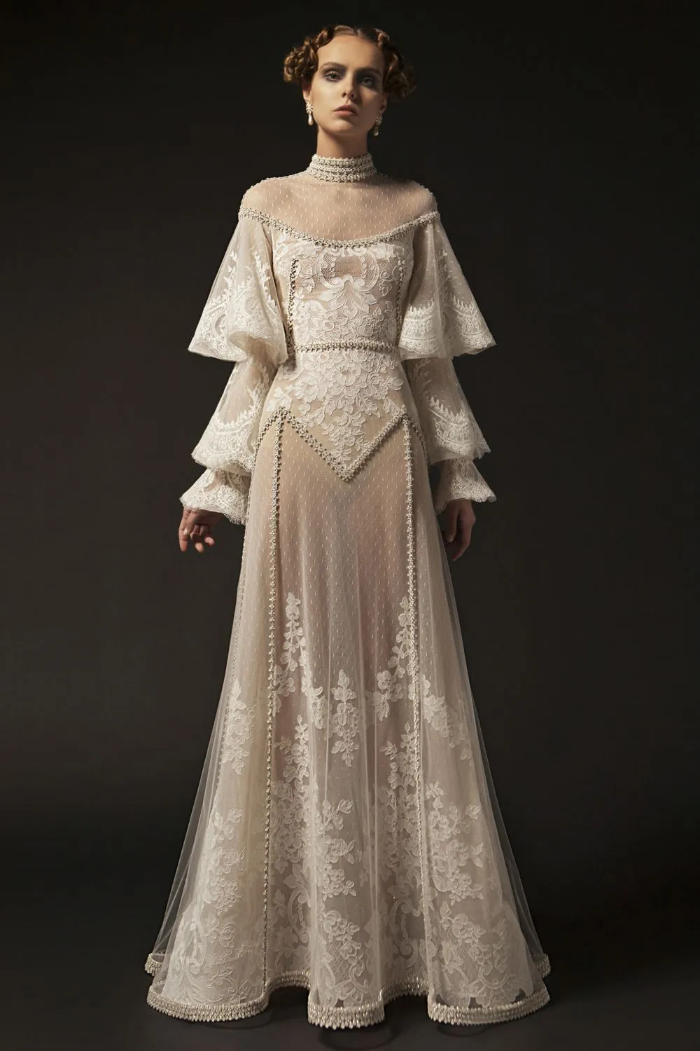 Embroidered White Opal Couture Gown