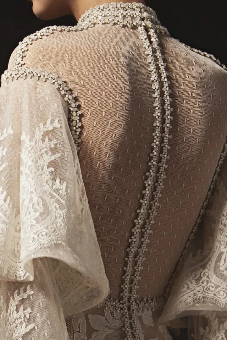 Embroidered White Opal Couture Gown