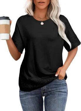 EVALESS Womens Spring Tops Crewneck Short Sleeve Basic Tee Shirts Oversized Summer Outfits Dressy Casual Blouses 2025