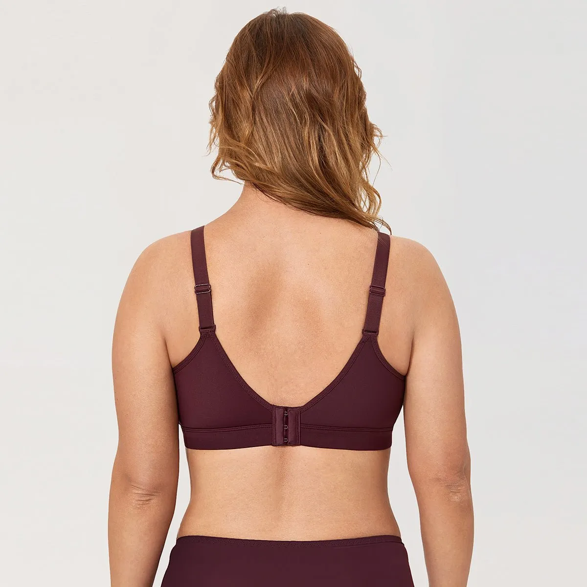 Extra Stretch Wireless Unlined Support Maroon Full Coverage Bra