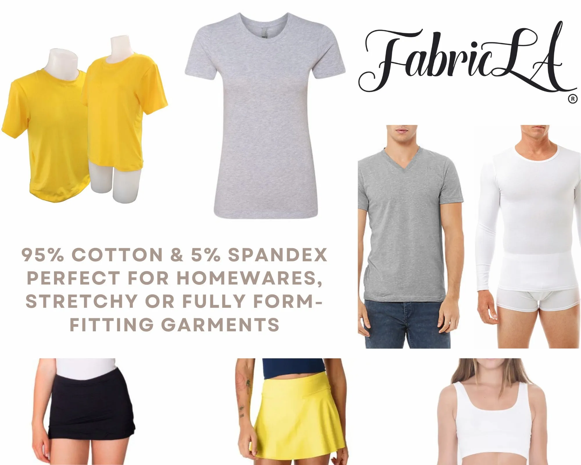 FabricLA 10oz Cotton Spandex Jersey | Ivory