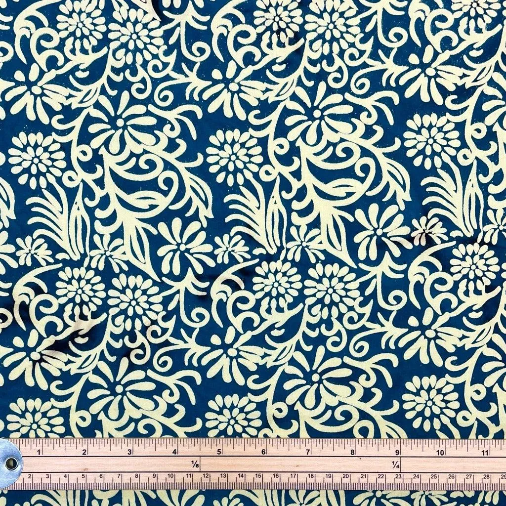 Floral Swirls Cotton Batik Fabric