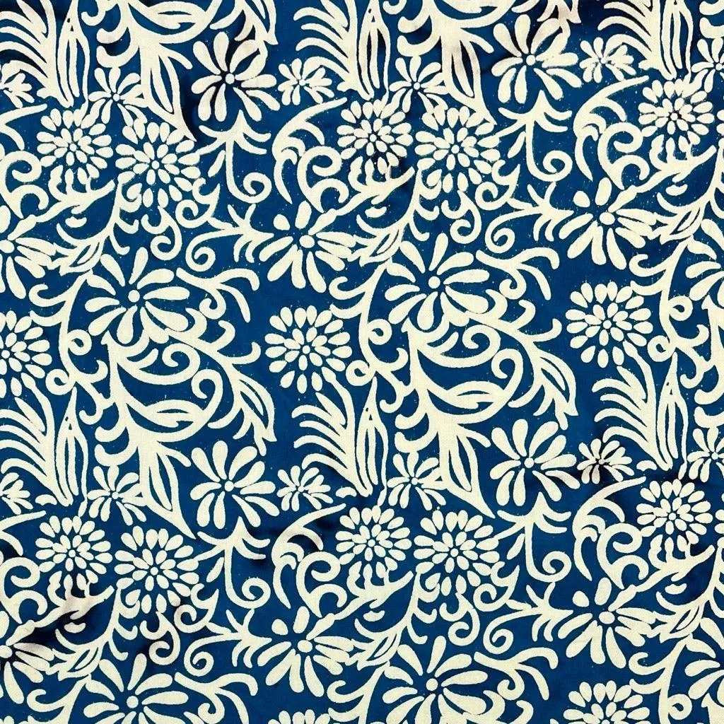 Floral Swirls Cotton Batik Fabric