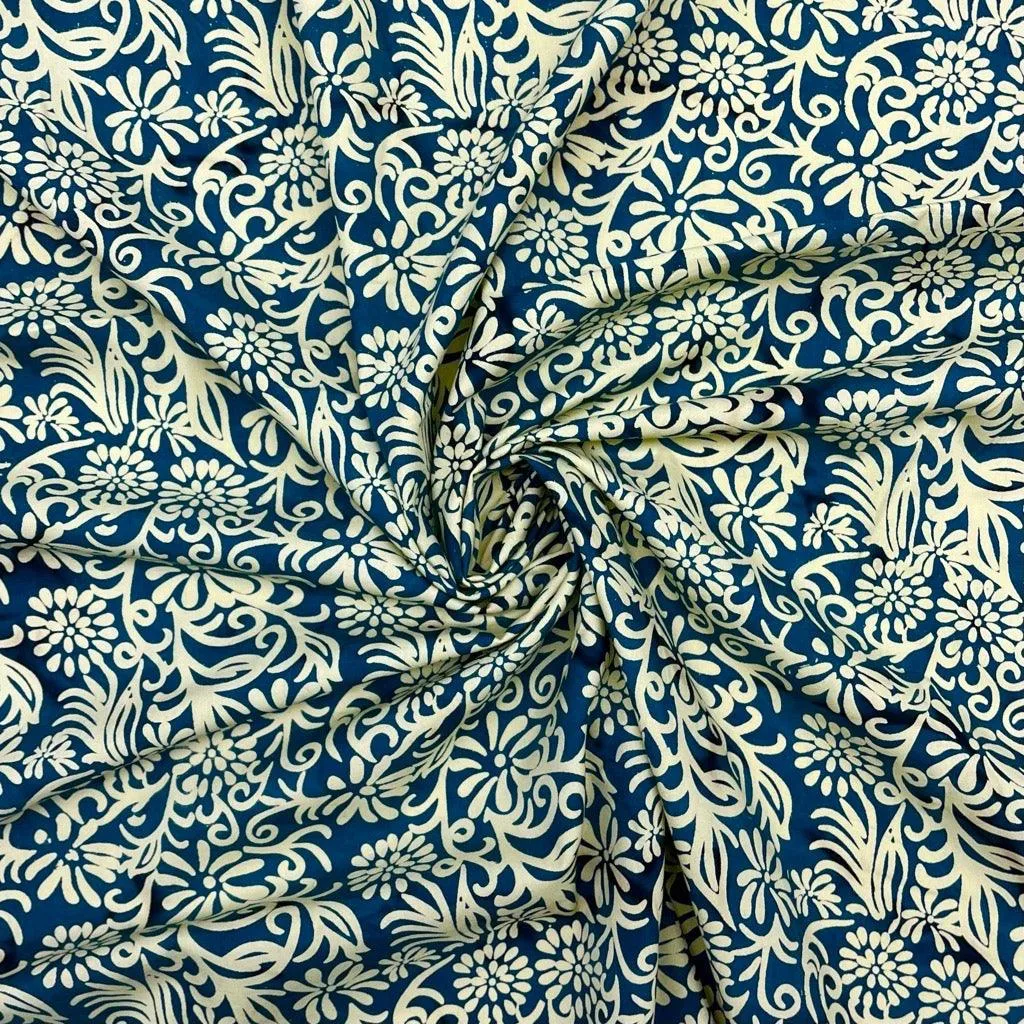 Floral Swirls Cotton Batik Fabric