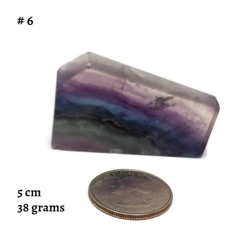Free Form Rainbow Fluorite Sliced 5-8 cm Polished
