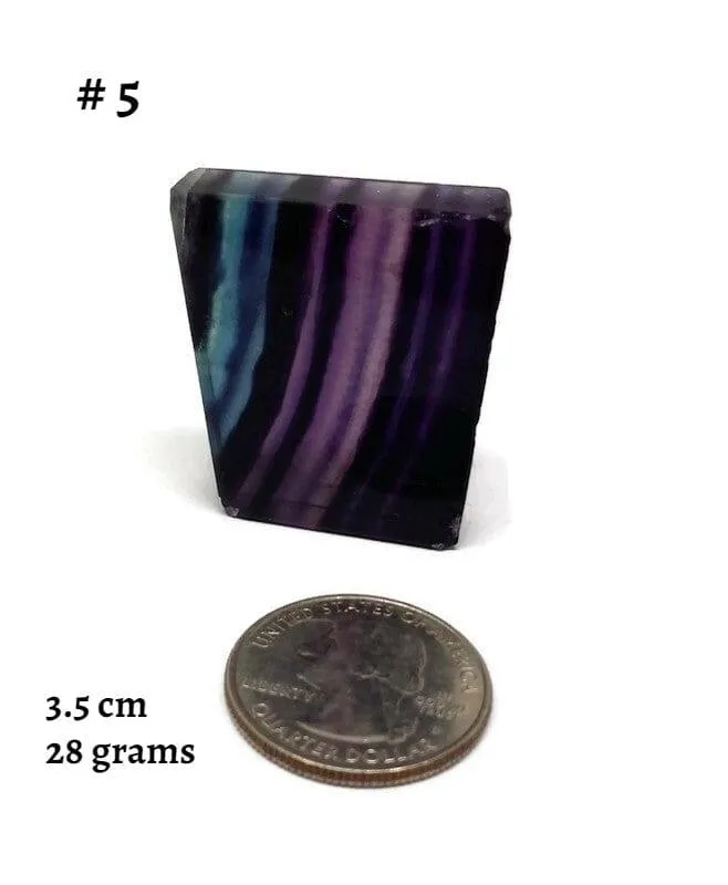 Free Form Rainbow Fluorite Sliced 5-8 cm Polished
