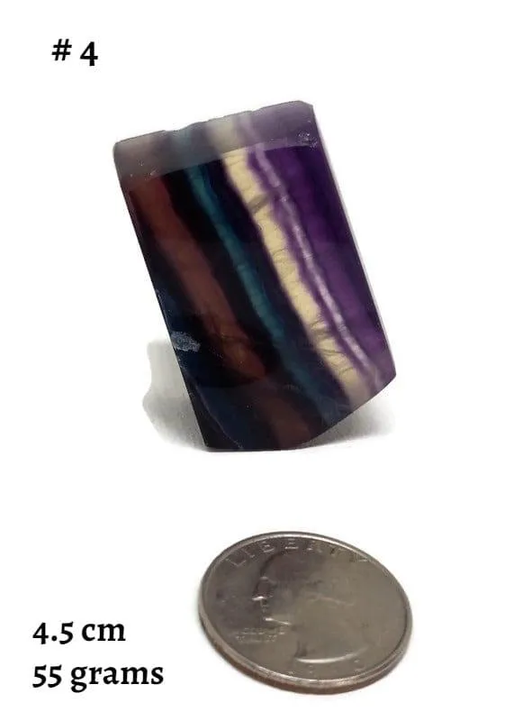 Free Form Rainbow Fluorite Sliced 5-8 cm Polished