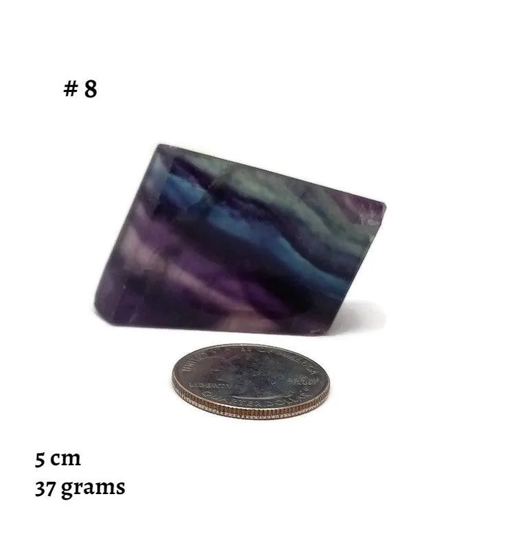 Free Form Rainbow Fluorite Sliced 5-8 cm Polished