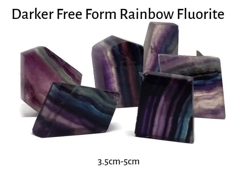 Free Form Rainbow Fluorite Sliced 5-8 cm Polished