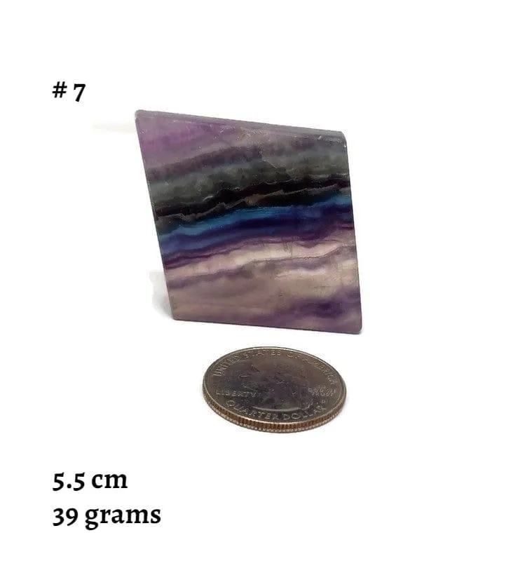 Free Form Rainbow Fluorite Sliced 5-8 cm Polished