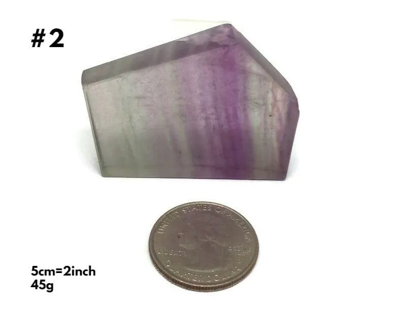 Free Form Rainbow Fluorite Sliced 5-8 cm Polished