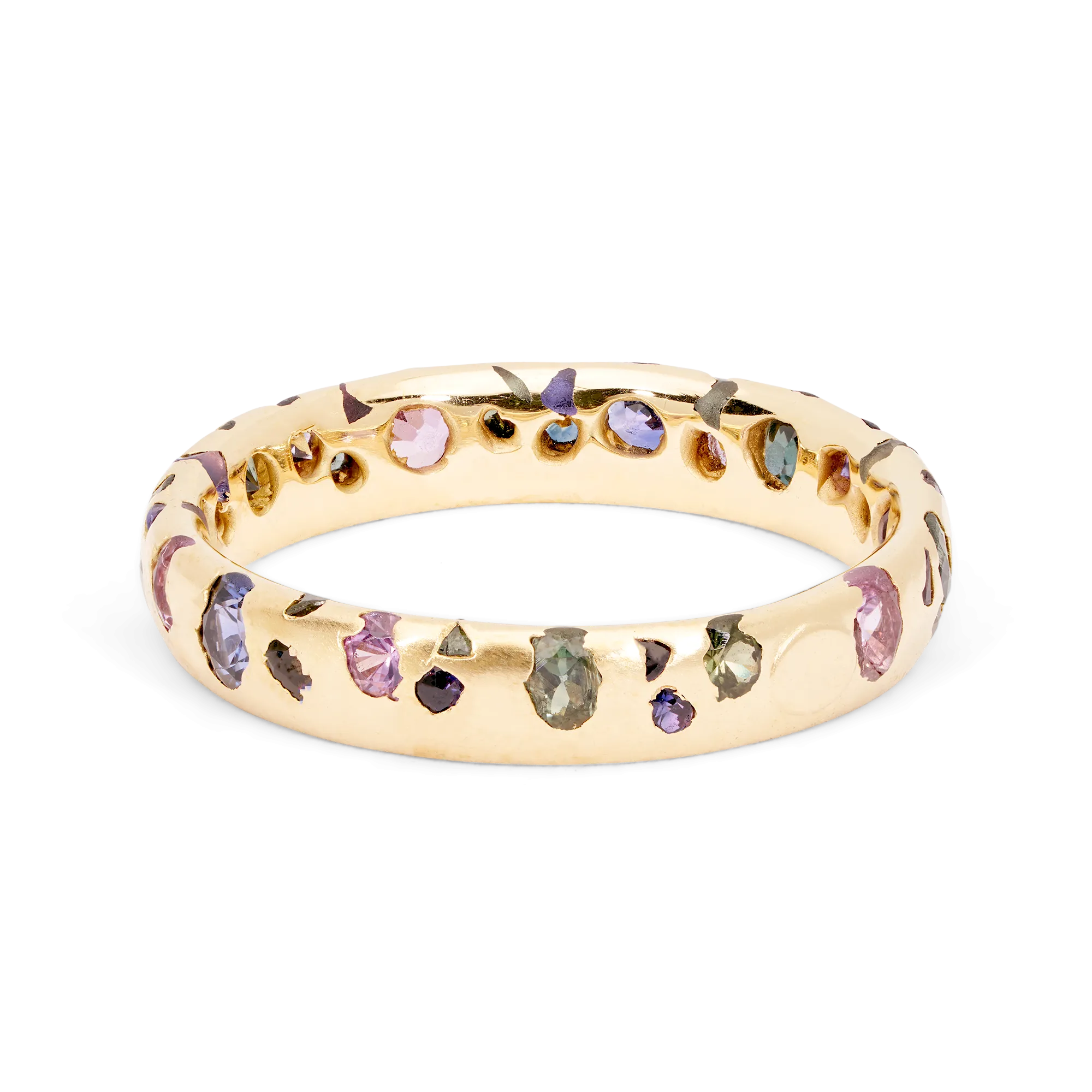 Green & Purple Confetti Ring - Size 6.5 - 11212