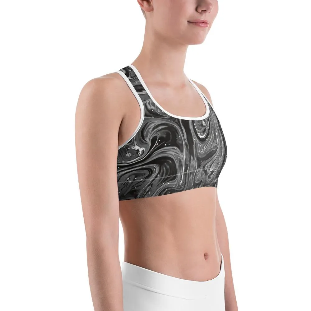 Grey Swirl Sports Bra
