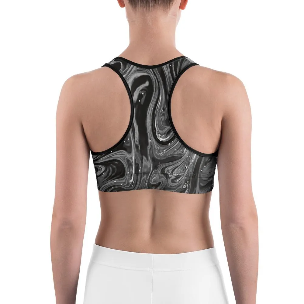 Grey Swirl Sports Bra