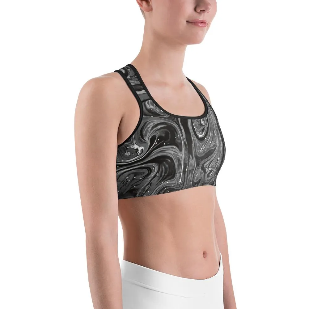 Grey Swirl Sports Bra