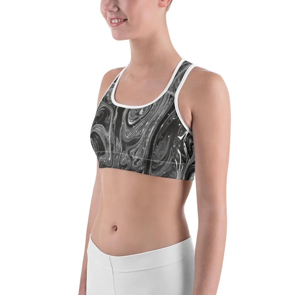 Grey Swirl Sports Bra