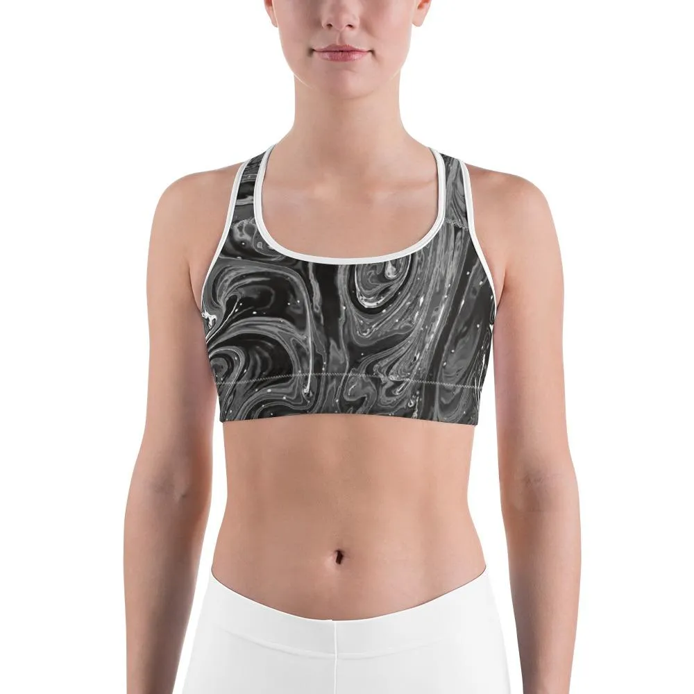 Grey Swirl Sports Bra