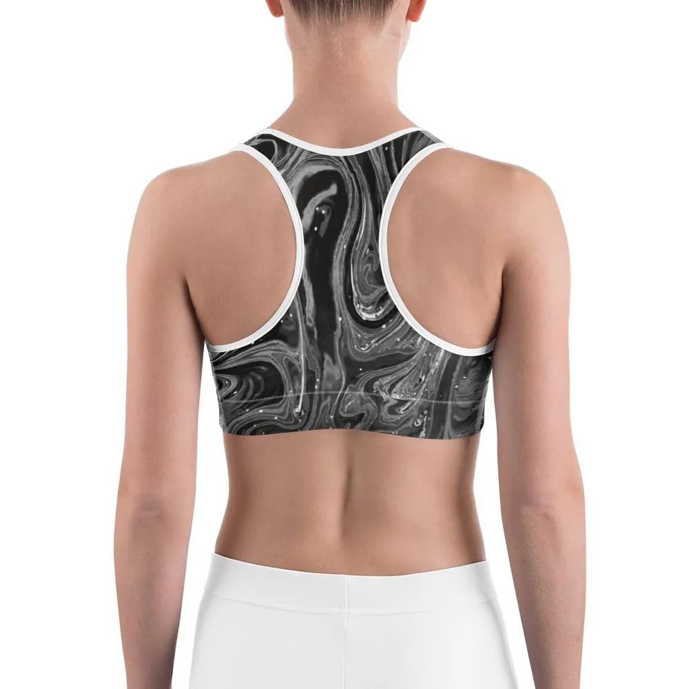 Grey Swirl Sports Bra