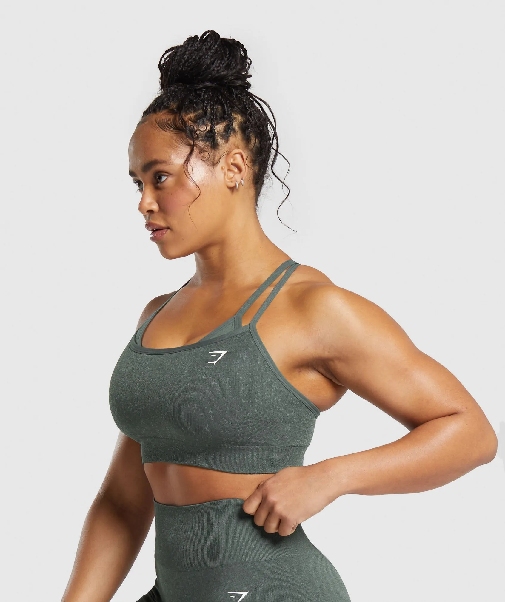 Gymshark Adapt Fleck Seamless Sports Bra - Slate Teal/Cargo Teal