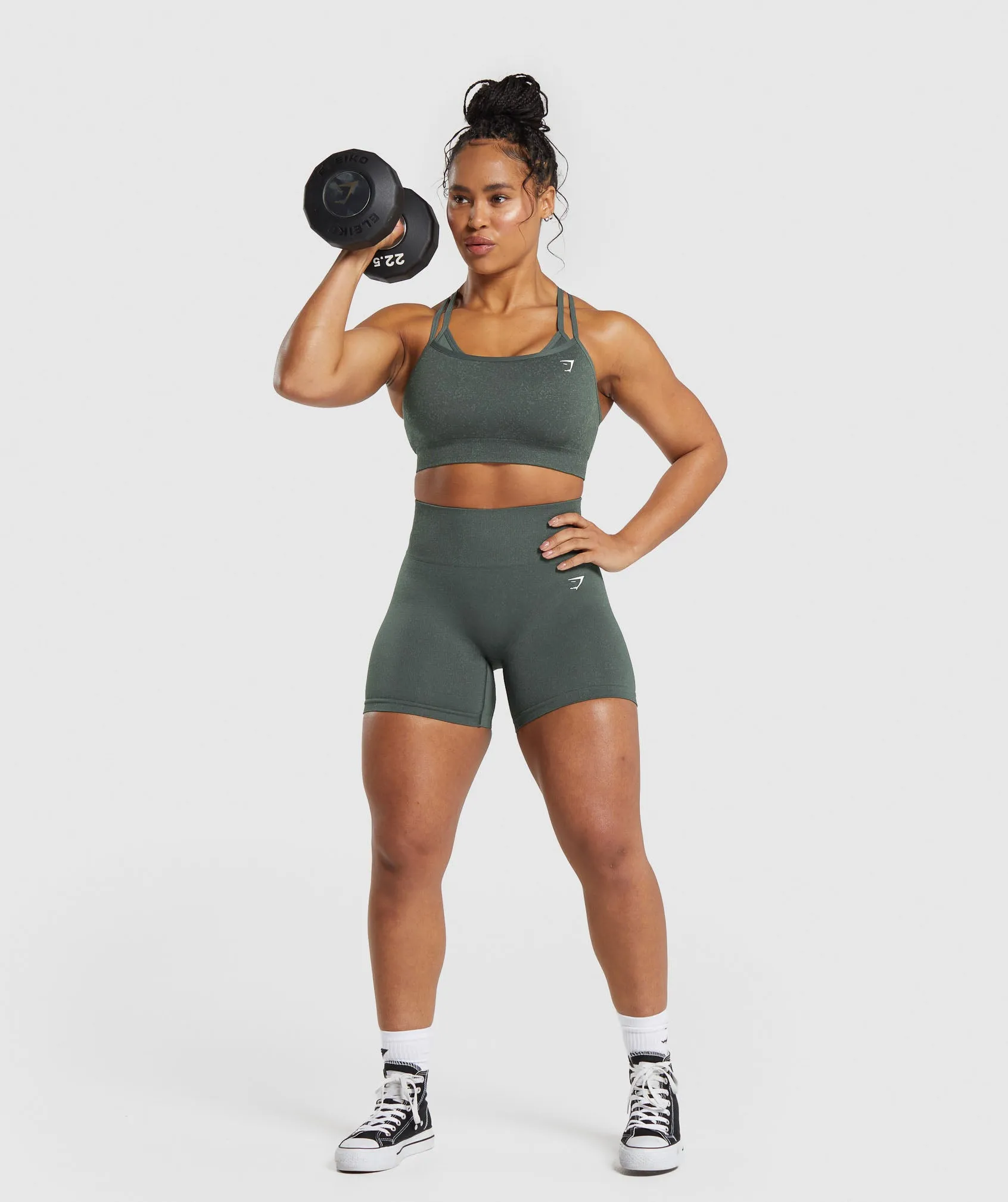 Gymshark Adapt Fleck Seamless Sports Bra - Slate Teal/Cargo Teal