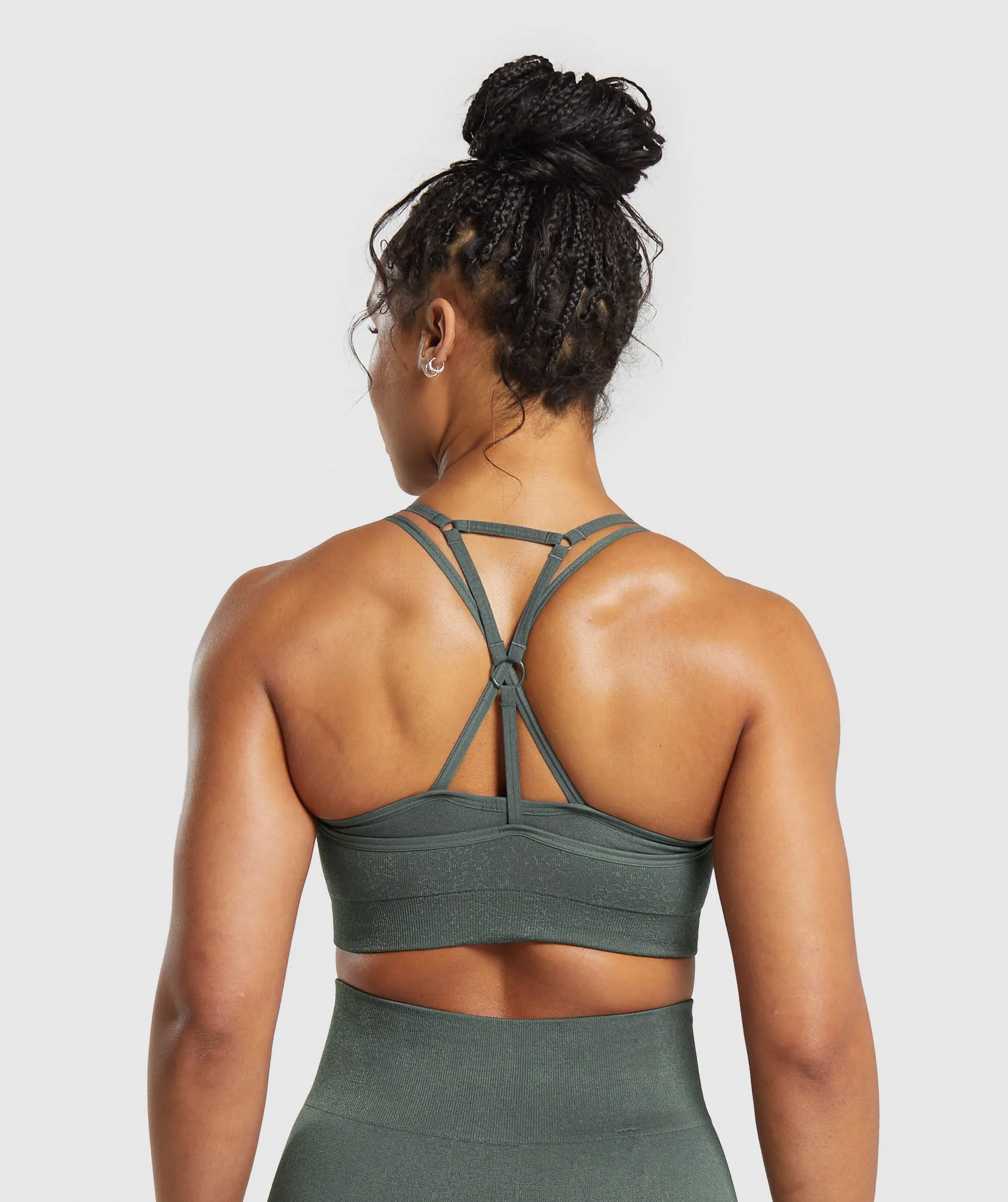 Gymshark Adapt Fleck Seamless Sports Bra - Slate Teal/Cargo Teal