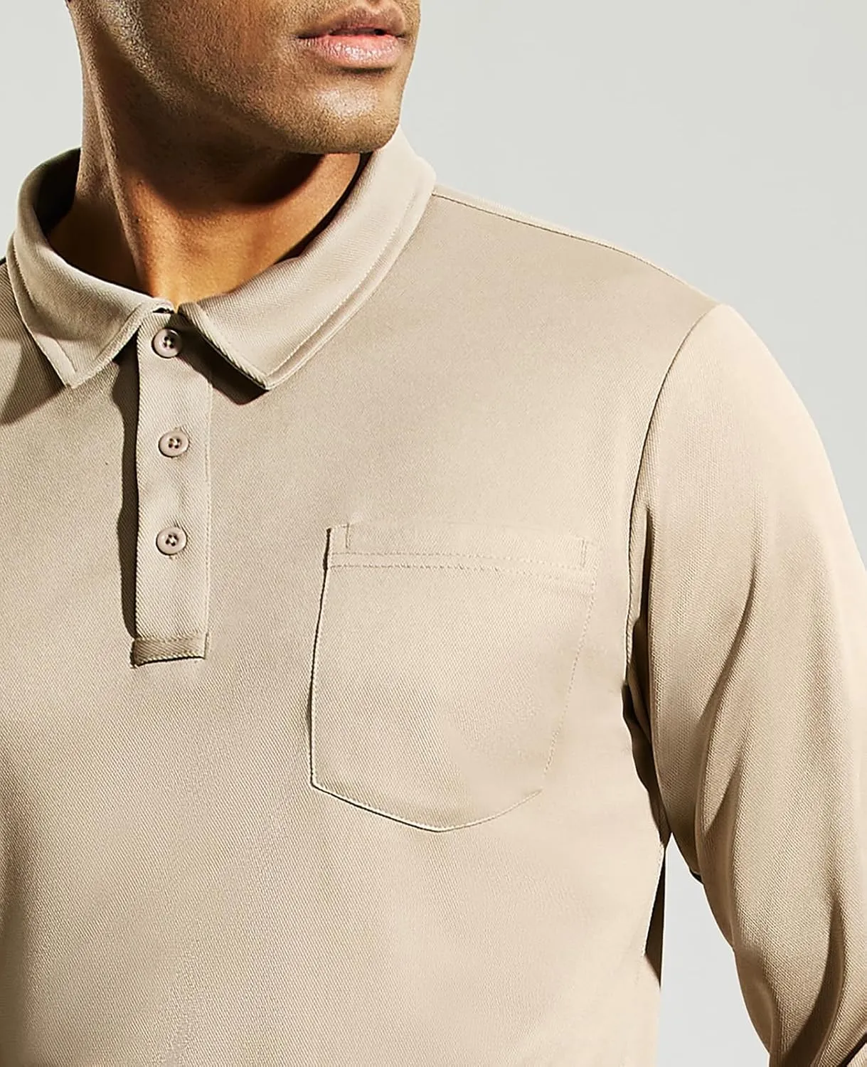 Haimont Men's Polo Shirts Golf Long Sleeve Lightweight Polyester Collared Tshirt Moisture Wicking Regular Fit