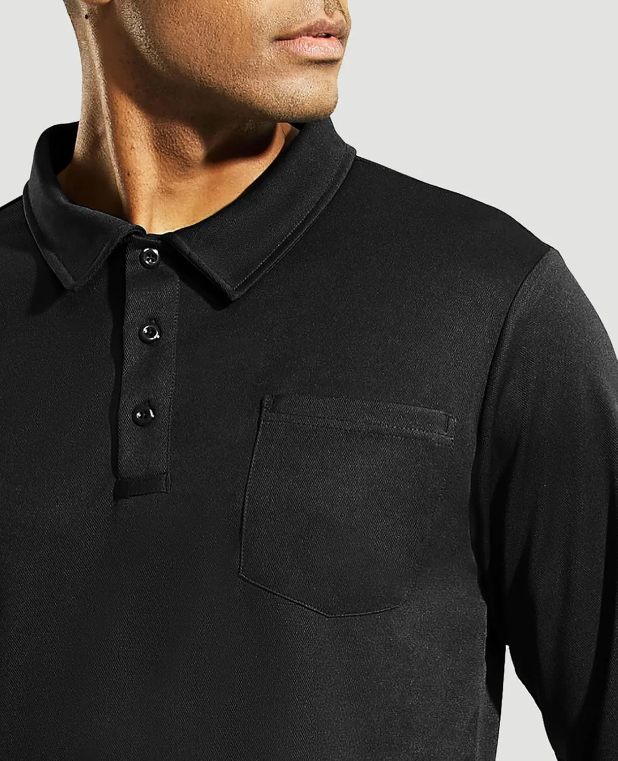Haimont Men's Polo Shirts Golf Long Sleeve Lightweight Polyester Collared Tshirt Moisture Wicking Regular Fit