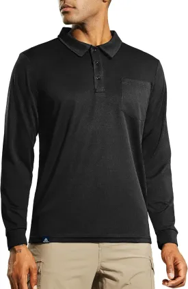 Haimont Men's Polo Shirts Golf Long Sleeve Lightweight Polyester Collared Tshirt Moisture Wicking Regular Fit