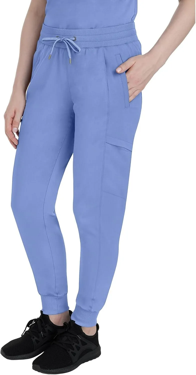 Healing Hands Women's Jogger Scrub Pant 7 Pockets Elastic Drawstring, with Moisture Wicking & 2-Way Stretch Technology - 9244