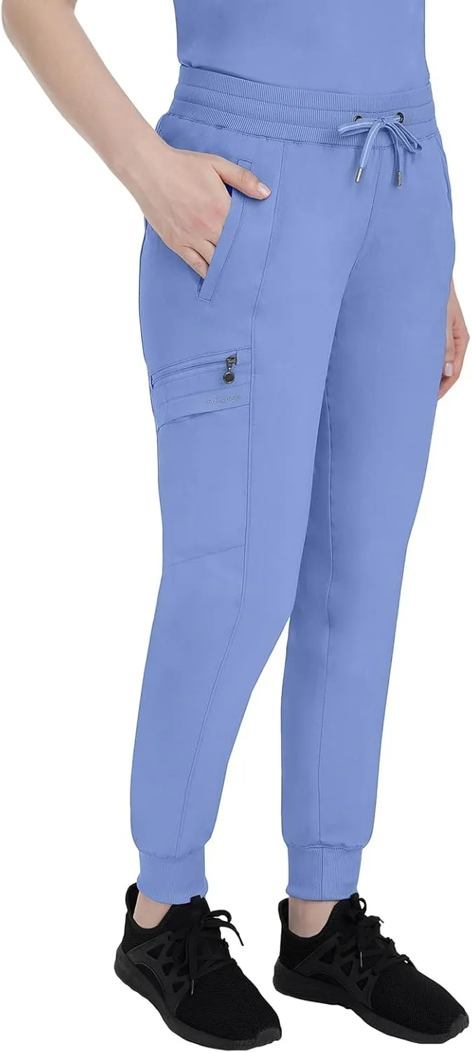 Healing Hands Women's Jogger Scrub Pant 7 Pockets Elastic Drawstring, with Moisture Wicking & 2-Way Stretch Technology - 9244