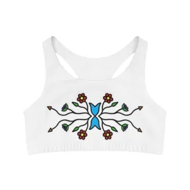 Indigenous floral print Sports Bra (AOP)