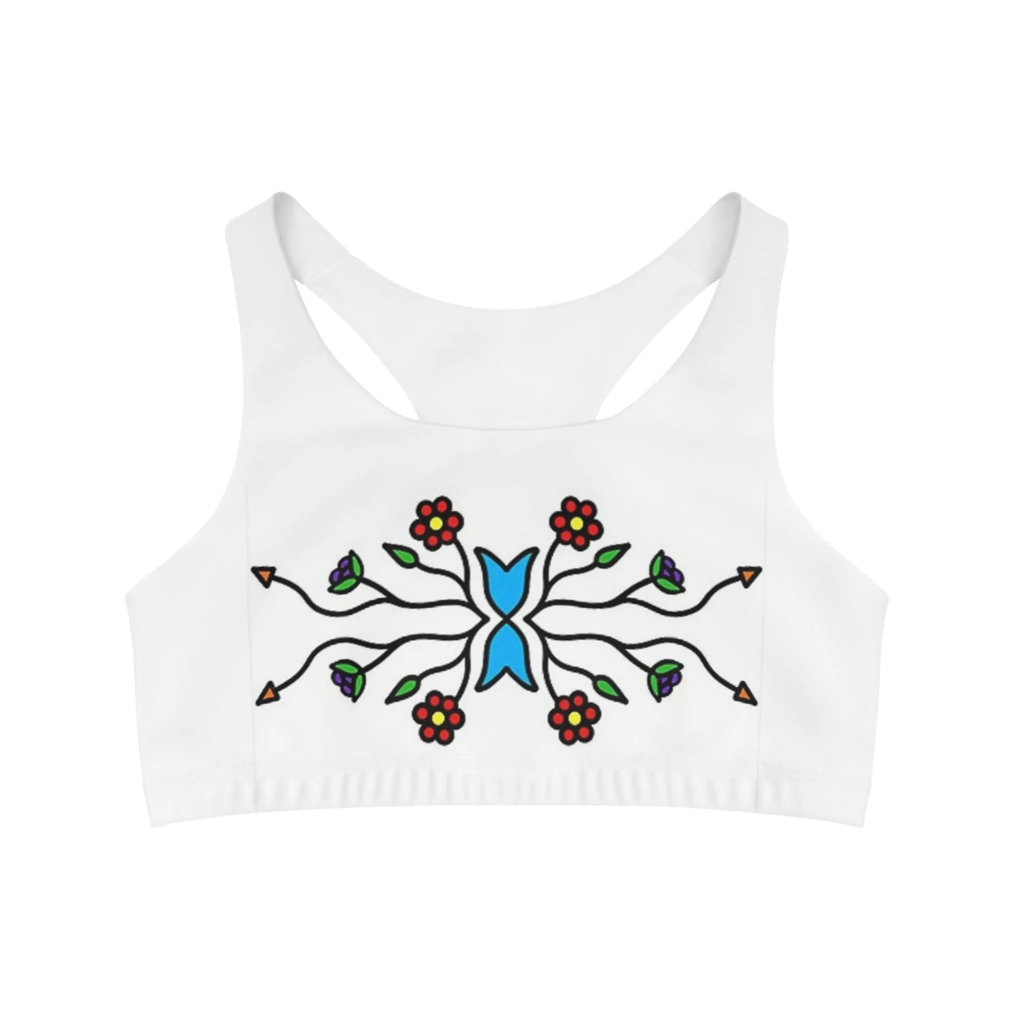 Indigenous floral print Sports Bra (AOP)