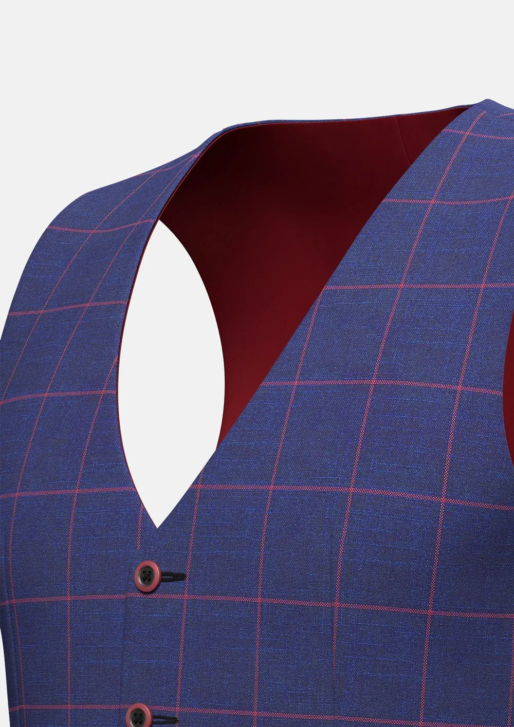 Indigo Blue Windowpane Vest