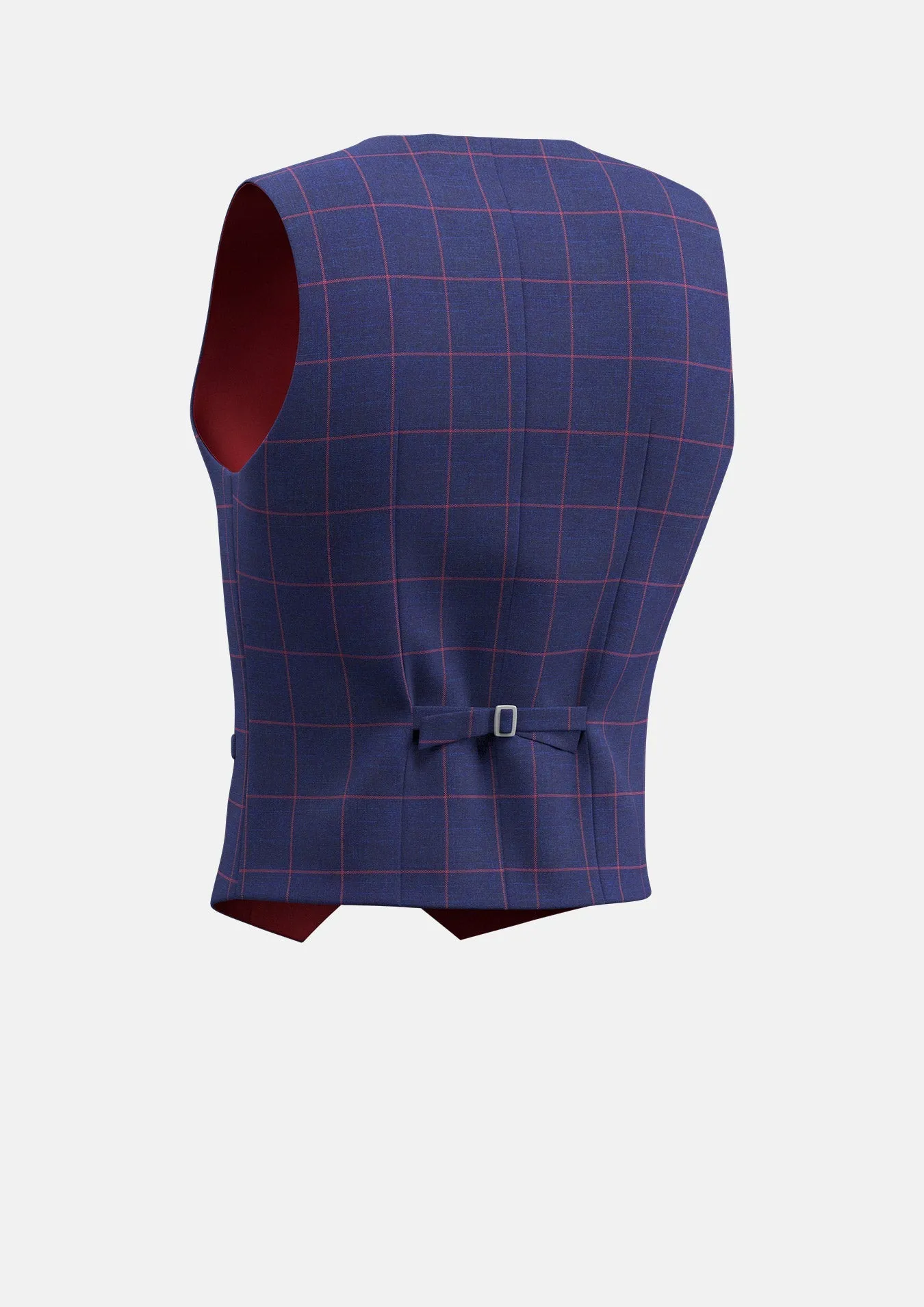 Indigo Blue Windowpane Vest