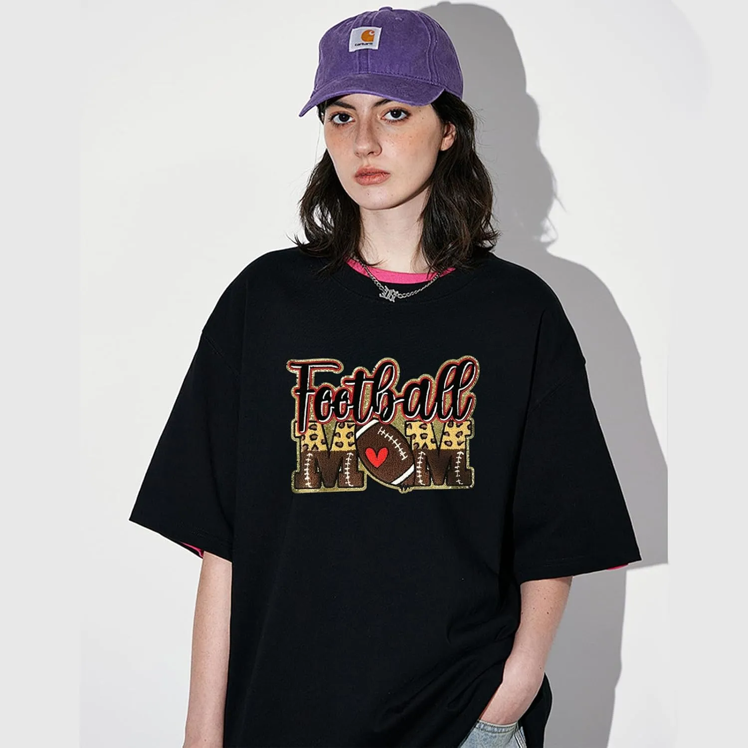 Iron On Patches Chenille Ball Sports Embroidered Applique Golden Edge Large Patch Accessories DIY Decoration for Clothes Jackets Uniform Backpack,Football