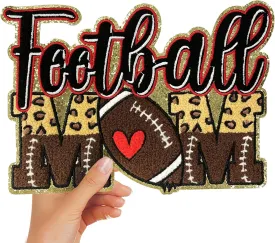 Iron On Patches Chenille Ball Sports Embroidered Applique Golden Edge Large Patch Accessories DIY Decoration for Clothes Jackets Uniform Backpack,Football