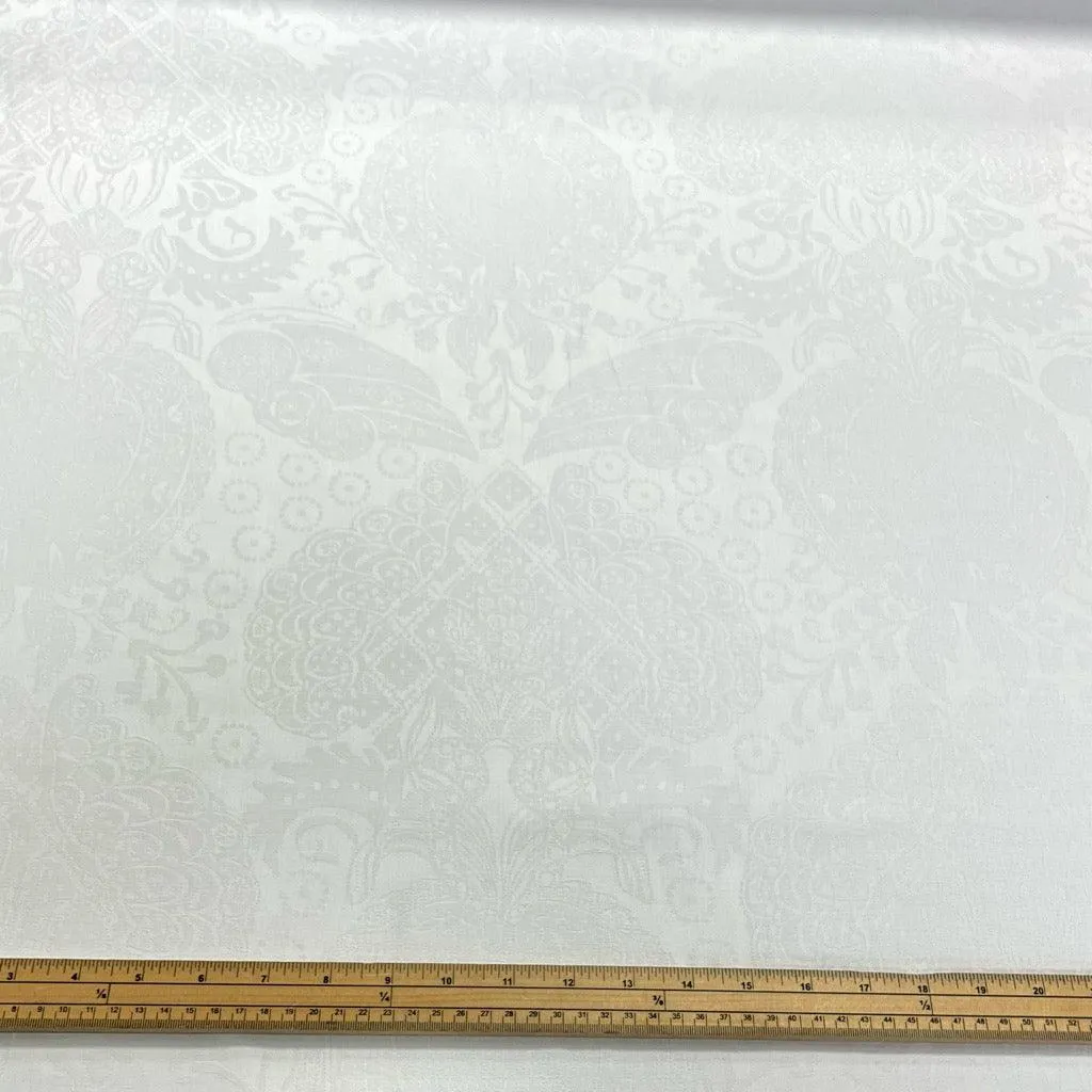 Ivory Jacquard Cotton Fabric