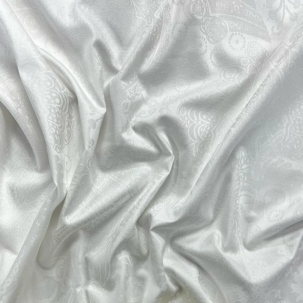 Ivory Jacquard Cotton Fabric