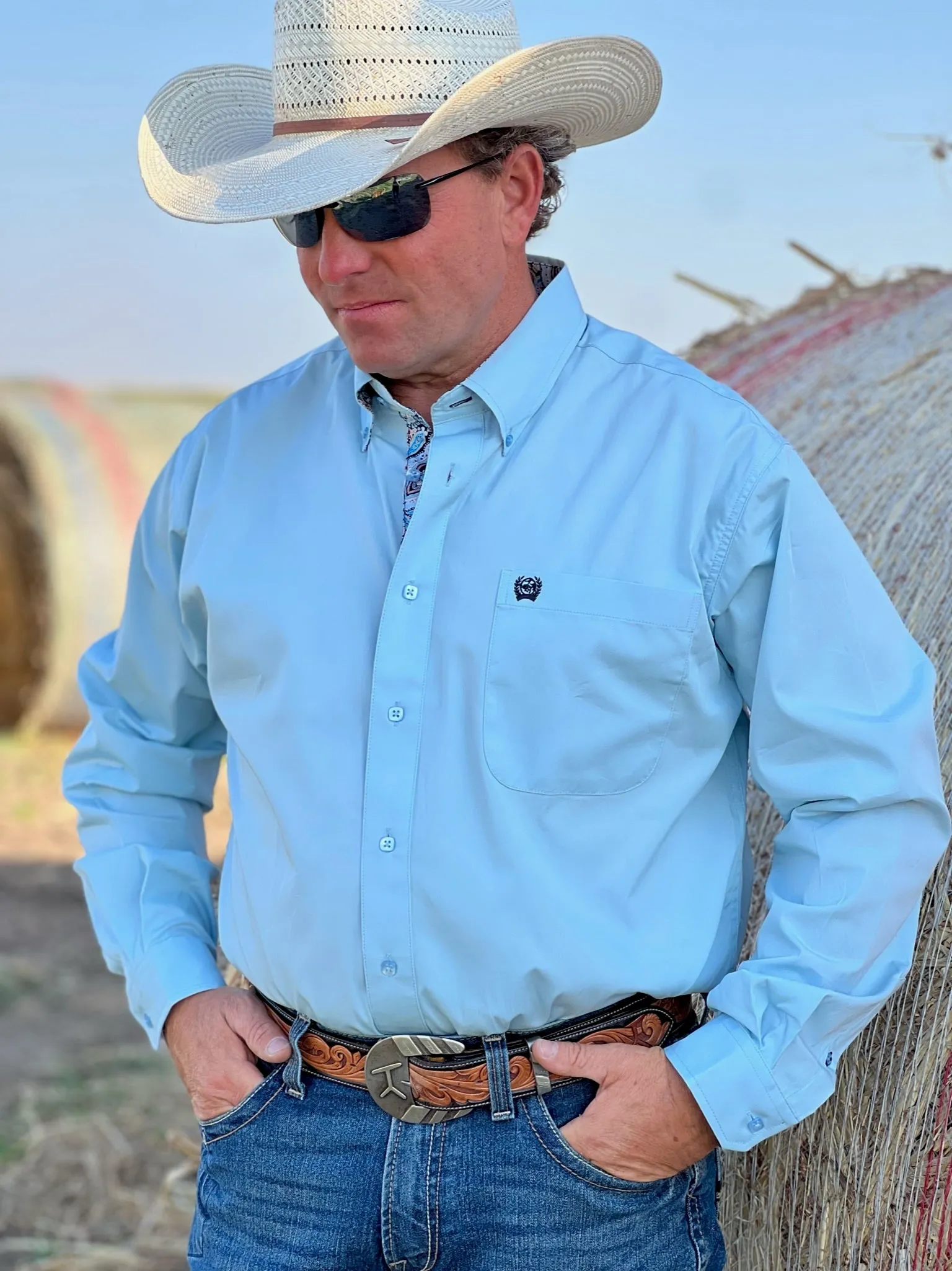 Jayden Blue Long Sleeve Shirt by Cinch