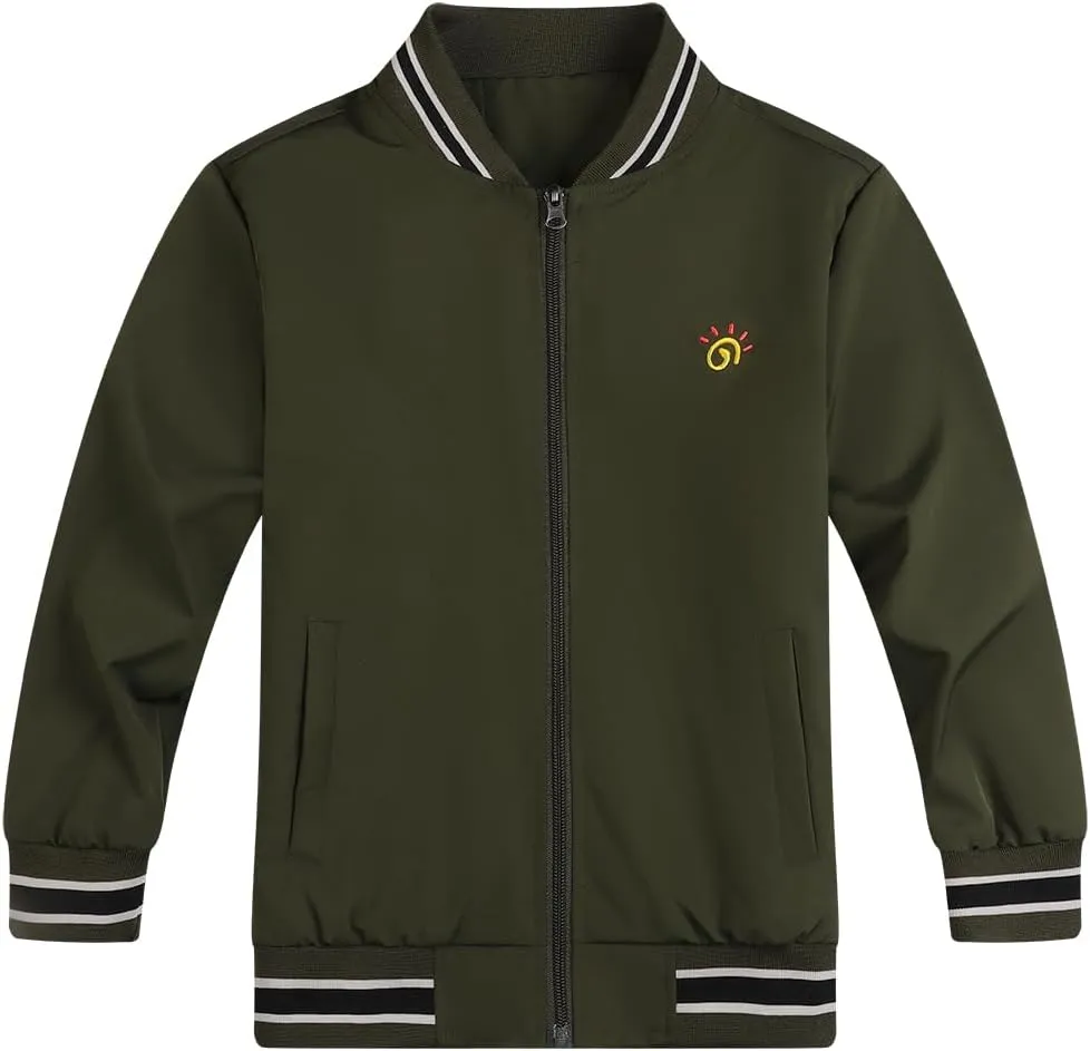 Jingle Bongala Kids Waterproof Hooded Rain Jacket Boys Girls Lightweight Baseball Jacket