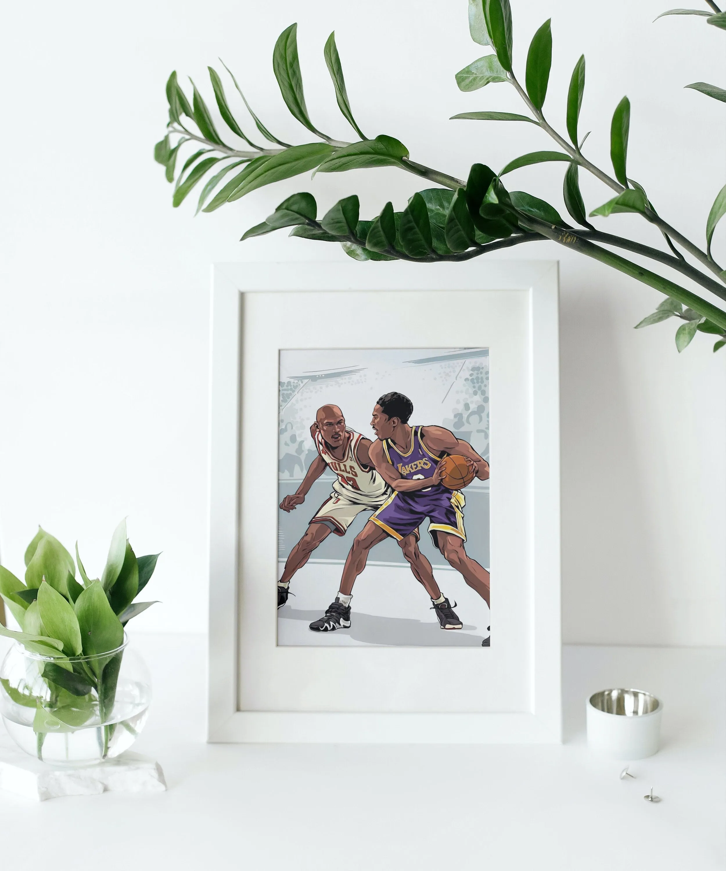 Jordan And Kobe In Action PRINTABLE ART, Michael Jordan & Kobe Bryant Posters, Sports Prints, Basketball Gifts For Men, Basketball Poster
