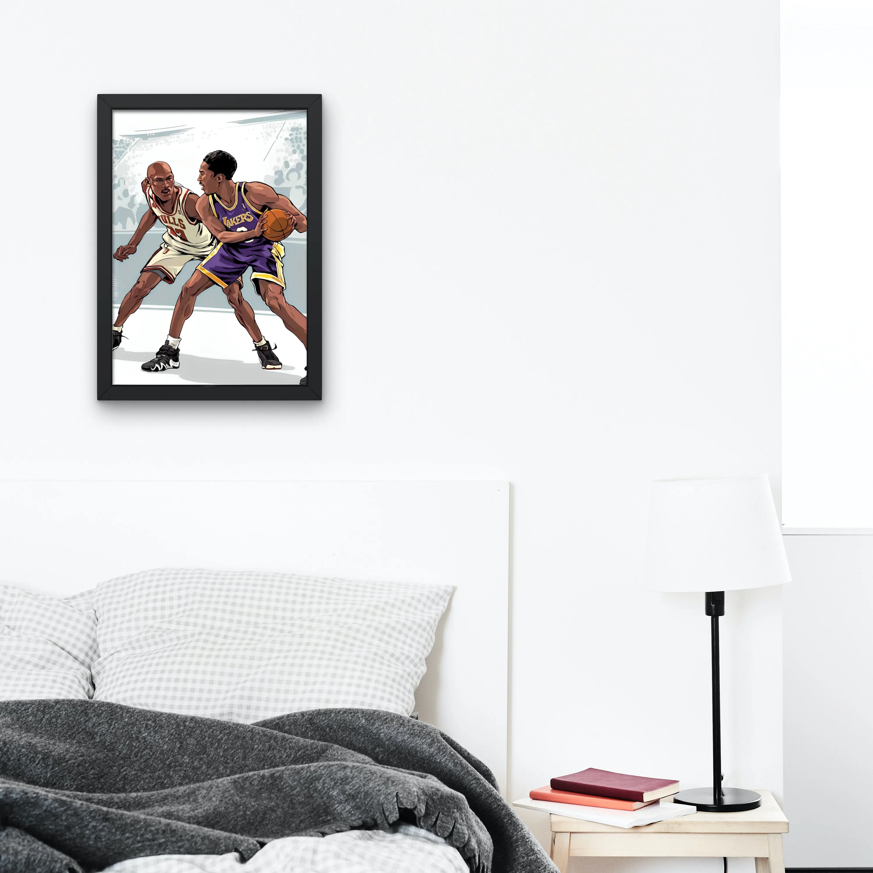 Jordan And Kobe In Action PRINTABLE ART, Michael Jordan & Kobe Bryant Posters, Sports Prints, Basketball Gifts For Men, Basketball Poster